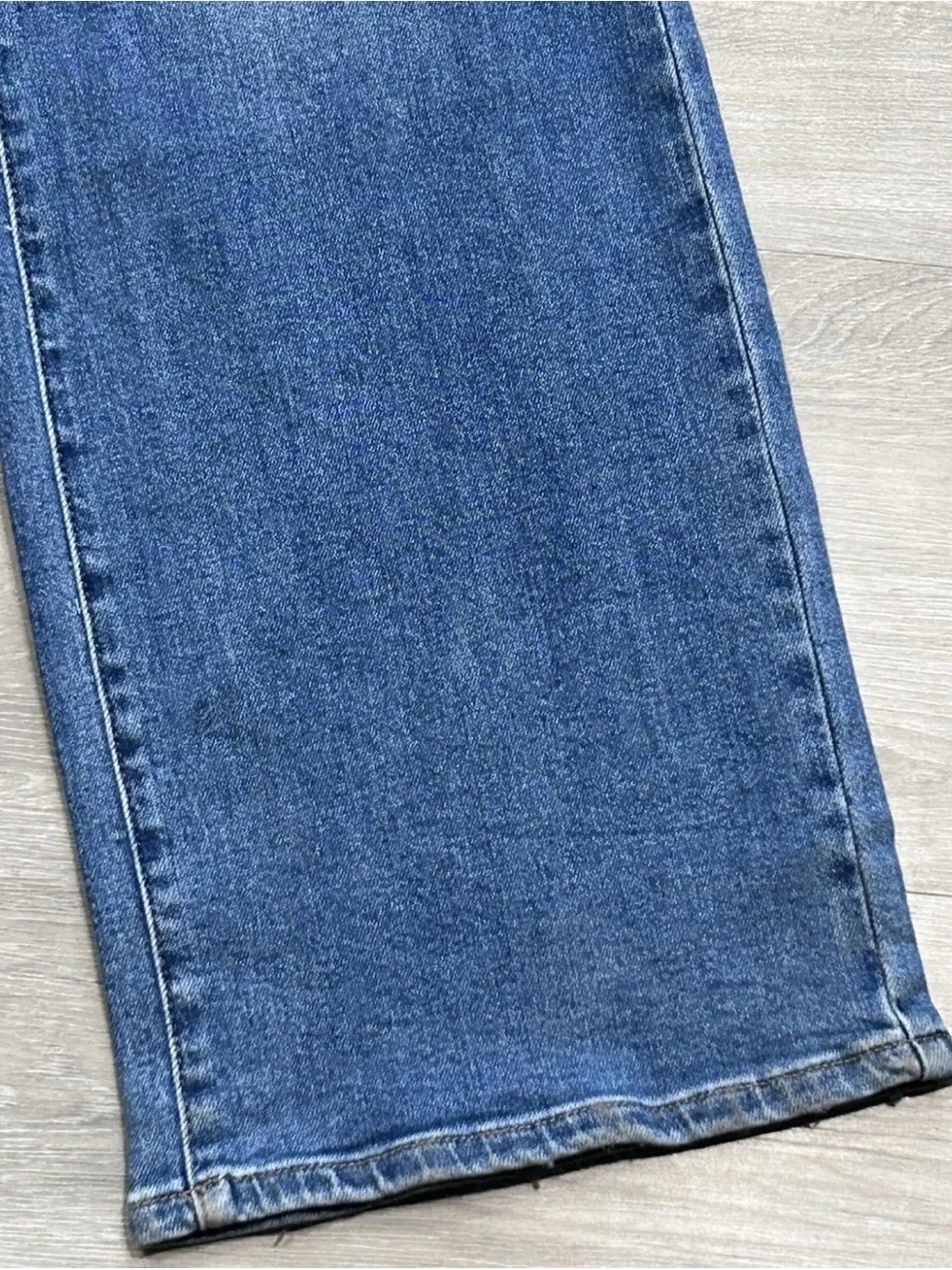 Judy Blue High Rise Wide Leg Jeans 3XL Jumpsuit Style Raw Waist Frayed Blue 34